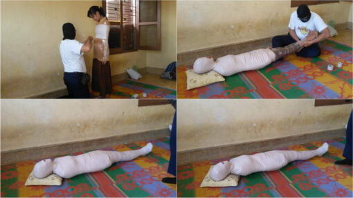 [RM012] The cute girl wearing the costume is mummified in the bedroom