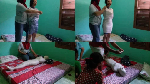 [RM015] This Girl Was Wrapped In A Mummy And Posed Like A Real Mummy With Her Arms Crossed In Front