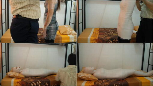 [RM016] A girl is mummified in the boarding room