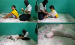 [RM018] Poor girl was wrapped tightly in a position that it was difficult to move