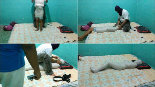[RM019] 3 more minutes this girl is not breathing in a mummy pack