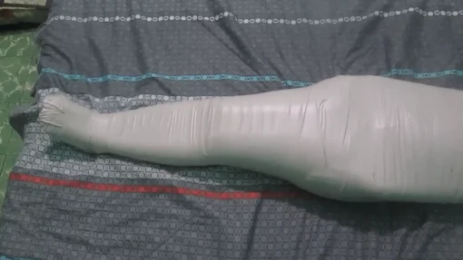 [RM021] (Incomplete) Girl Wrapped Into A Mummy With Leggings Then Wrapped Again With Duct Tape - Image 3