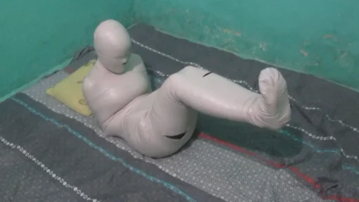 [RM021] (Incomplete) Girl Wrapped Into A Mummy With Leggings Then Wrapped Again With Duct Tape - Image 5