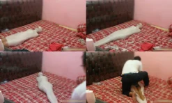 [RM024] Young Mother Tries To Be Wrapped Into A Mummy In Her Private Bedroom