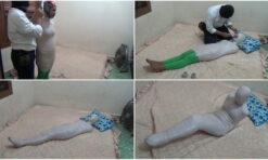 [RM031] A girl struggles after being mummified in her bedroom