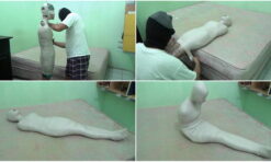 [RM035] The girl in the swimsuit is wrapped into the room