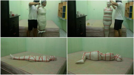 [RM037] A sailor cosplay girl is mummified into helplessness