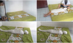 [RM046] A nurse girl tries to be wrapped up into a mummy
