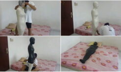 [RM049] A sexy girl is tightly wrapped in 2 layers of duct tape