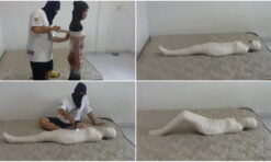 [RM052] A sales promotion girl (SPG) got wrapped up first and immediately got a breathplay