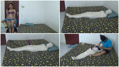 [RM054X] Mummification Bondage With Breasts Out 01