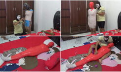 [RM077] A Female DJ Was Wrapped Into A Mummy With 2 Layers Of Duct Tape And Stimulated With A Vibrator