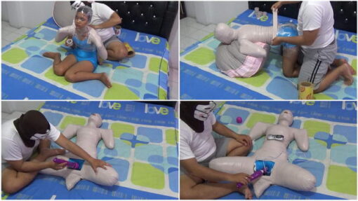 [RM079] Beautiful girl frogtied in mummification style and given vibrator stimulation
