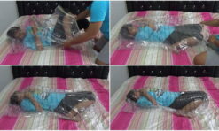 [RM081] A girl is wrapped in plastic and vacuumed until she runs out of oxygen