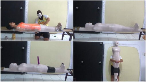 [RM084] Cute girl gets wrapped in pool, gets electric shock and vibratr stimulation