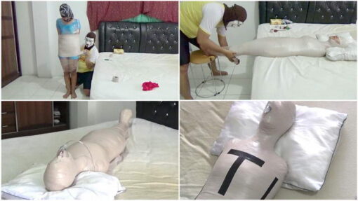 [RM086] A girl is tightly wrapped and given only breaths with an oxygen mask