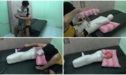 [RM103] The beautiful girl is wrapped in Hogtied and her head is wrapped in a plastic bag