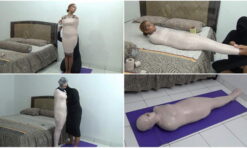 [RM116] Beautiful Girl of Pakistani Descent Wrapped Into A Living Mummy Until Helpless