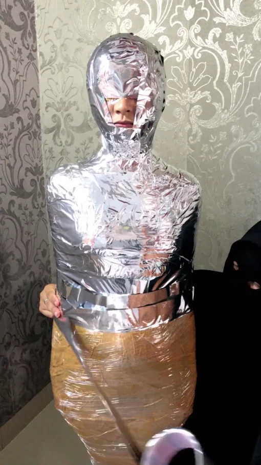 [RM123] Cocoa-Soft Collaboration: 150 cm Girl Wrapped Into Mummy In 6 Layers Making Her Body Stiff - Image 3