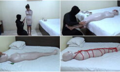 [RM124] A beautiful model is mummified in a hotel and tied up