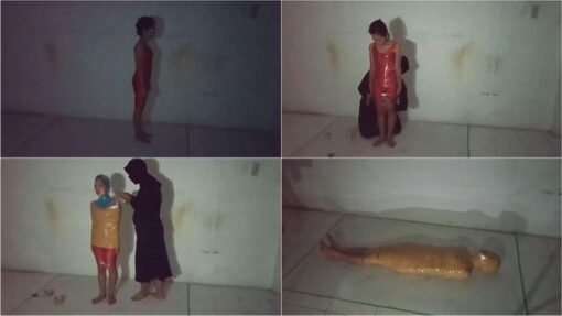 [RM134] (Video Clip) The mummy scene in an empty house without lights fails due to a strange sound
