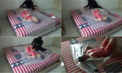 [RM139] For the first time, a girl was put in plastic and vacuumed, making her frightened and struggling violently