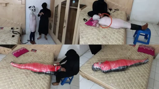 [RM155] A Malaysian Girl Is Wrapped Tightly In Duct Tape And Put In A Sleeping Bag