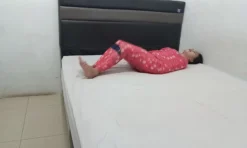 [RM162] A Girl Enjoys Beings Helpless By Being Wrapped In Red Mummy