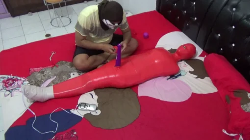 [RM077] A Female DJ Was Wrapped Into A Mummy With 2 Layers Of Duct Tape And Stimulated With A Vibrator - Image 6