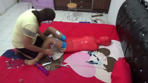 [RM077] A Female DJ Was Wrapped Into A Mummy With 2 Layers Of Duct Tape And Stimulated With A Vibrator - Image 7