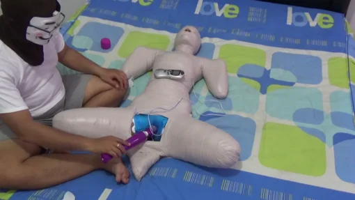 [RM079] Beautiful girl frogtied in mummification style and given vibrator stimulation - Image 7
