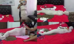 [RM088] Mummification Bondage With Breasts Out 02