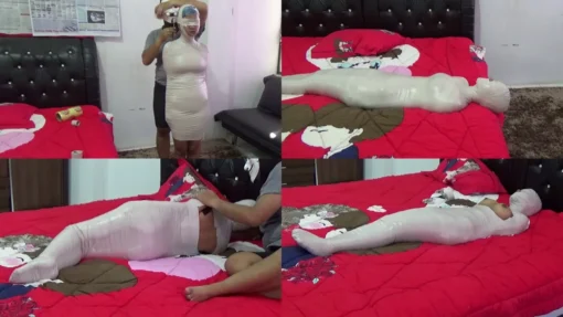 [RM088] Mummification Bondage With Breasts Out 02