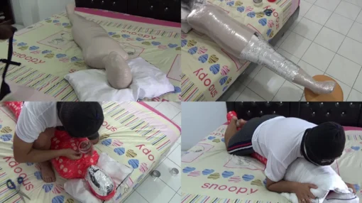 [RM091] Wrapped in 3 layers of duct tape that prevents him from moving freely
