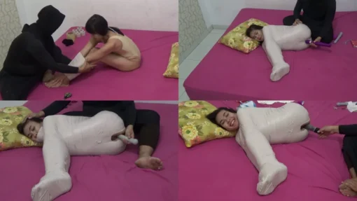 [RM113] Mummfication Bondage Sex With Dildo Until Orgasm 06