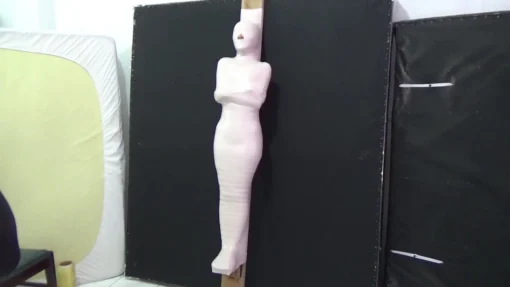 [RM129] Beautiful girl wrapped into wood tightly and face covered in swimcap - Image 7