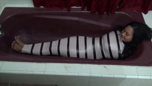 [RM133] Beautiful girl wrapped tight and head covered in swimcap - Image 7