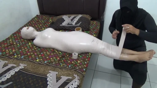 [RM135] A Beautiful Innocent Girl Was First Tightly Wrapped As A Mummy In A Bedroom Until She Was Helpless - Image 5
