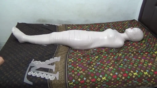 [RM135] A Beautiful Innocent Girl Was First Tightly Wrapped As A Mummy In A Bedroom Until She Was Helpless - Image 6