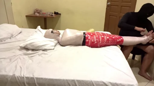 [RM147] A Girl was wrapped tightly and wearing a gas mask that suffocated her breath - Image 3