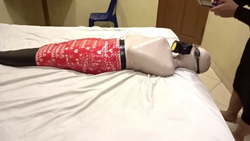 [RM147] A Girl was wrapped tightly and wearing a gas mask that suffocated her breath - Image 4