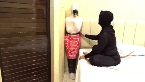 [RM147] A Girl was wrapped tightly and wearing a gas mask that suffocated her breath - Image 7