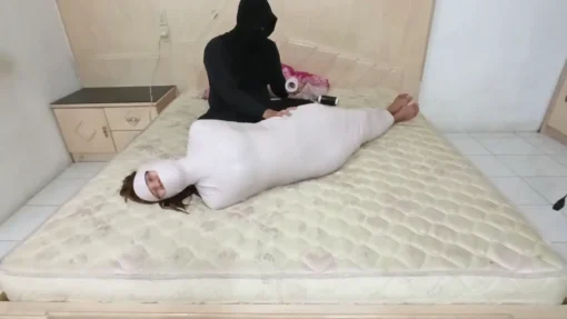 [RM154] A beautiful girl was first wrapped into a mummy and hysterically asked to be released - Image 6