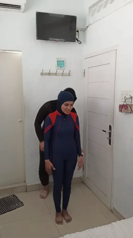 [RM164] A Girl Tries To Become A Mummy With Duct Tape For The First Time In Her Bedroom - Image 2