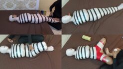 [RM143] A Girl Wrapped Into A Mummy Only Breathes From A Small Pipe And Given Vibrator Stimulation