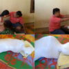 [RM013] (Clip) A girl is mummified in a frogtied pose and gets breath control