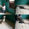 [RM017] A girl in a training costume wrapped up in a mummy in the bedroom