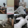 [RM027] A beautiful girl wrapped frogtied and struggled because she could not breathe