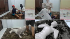 [RM027] A beautiful girl wrapped frogtied and struggled because she could not breathe