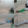 [RM031] A girl struggles after being mummified in her bedroom